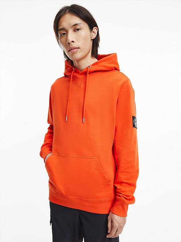 Calvin Klein USA Organic Cotton Mens Hoodie Orange 2709518-UC